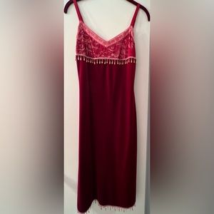 Betsey Johnson burgundy velvet dress. Size S